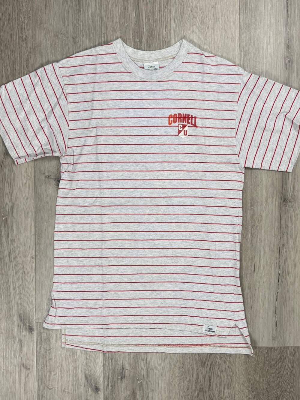 Cornell University Vintage 90s Striped The Cotton Exchange T-Shirt L Ivy League